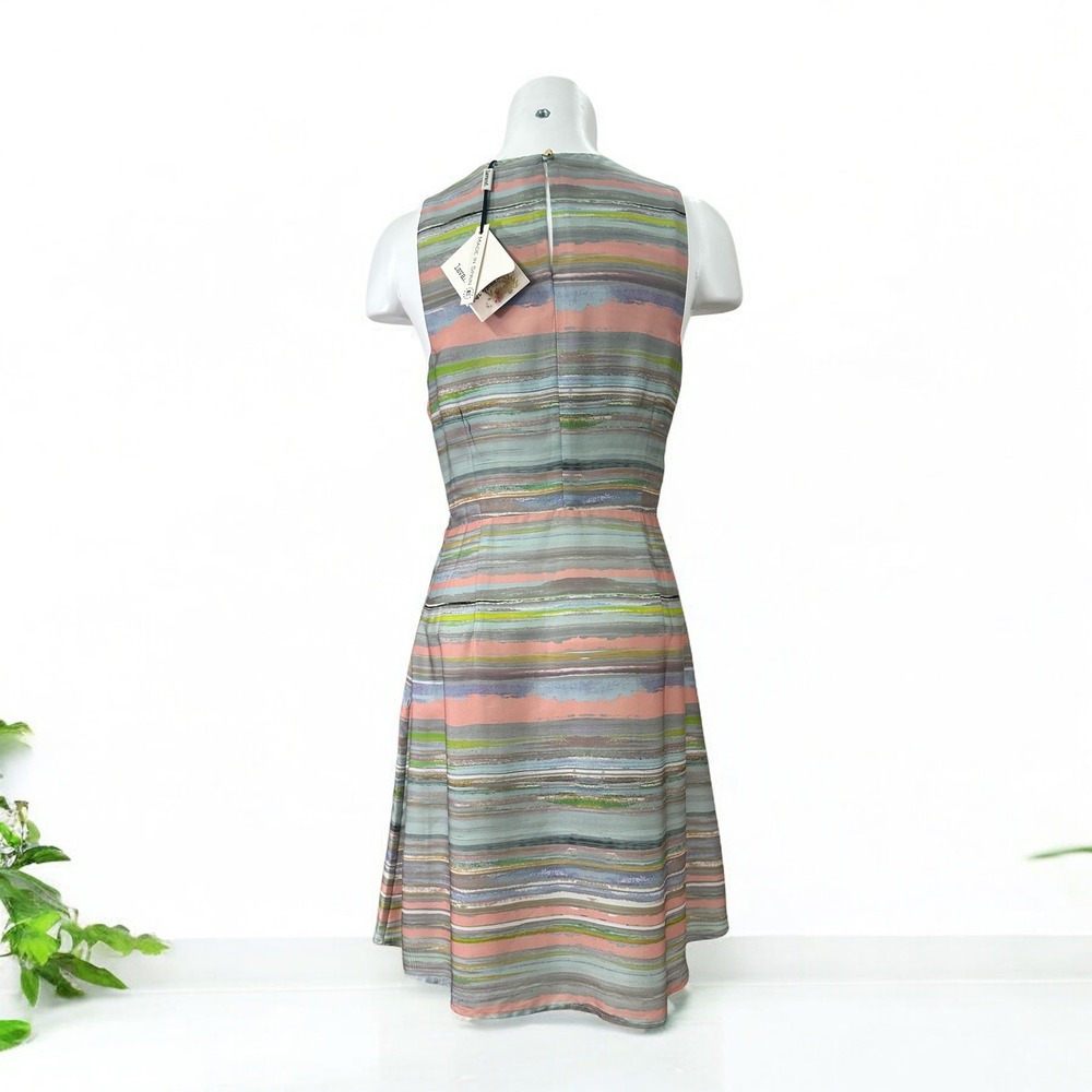 Lavand Striped Sheath Dress Multicolor 100% Polyester Sleeveless Spain Sz M NWT - Picture 3 of 9